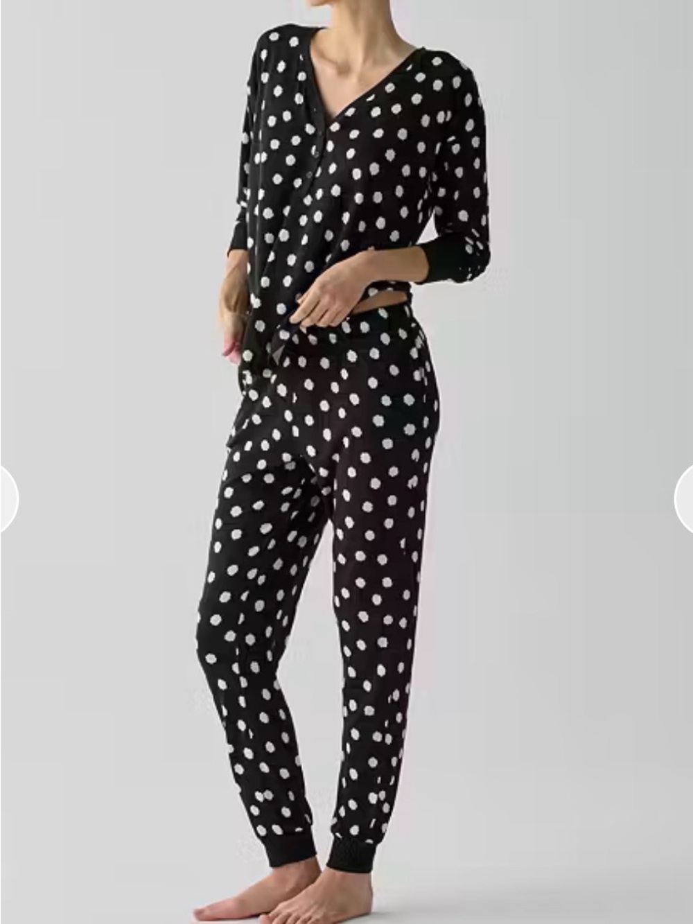 kate spade Black & White Polka Dot Pajama Set